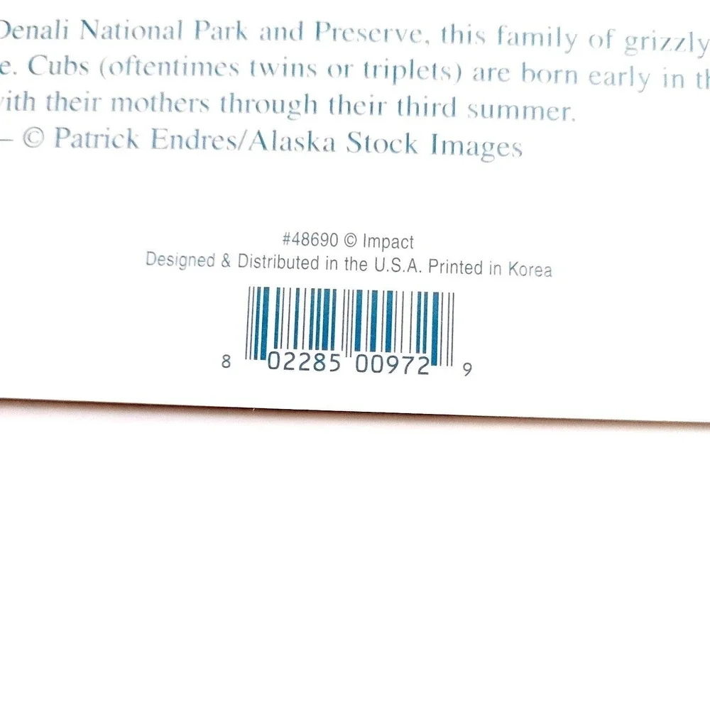 Vintage Y2K Denali Park Bookmark Grizzly Bears Patrick Enders Korea Impact 48690